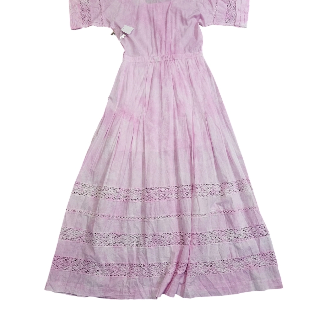 LOVESHACKFANCY Edie Tie Dye Midi Dress in Peony Pink Small NWT - Picture 9 of 9